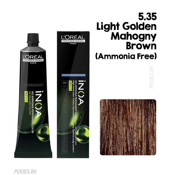 L'oreal Professionnel Paris INOA Ammonia-free Permanent Hair Color - 5.35 (Light Golden Mahogany Brown) 60g - 1