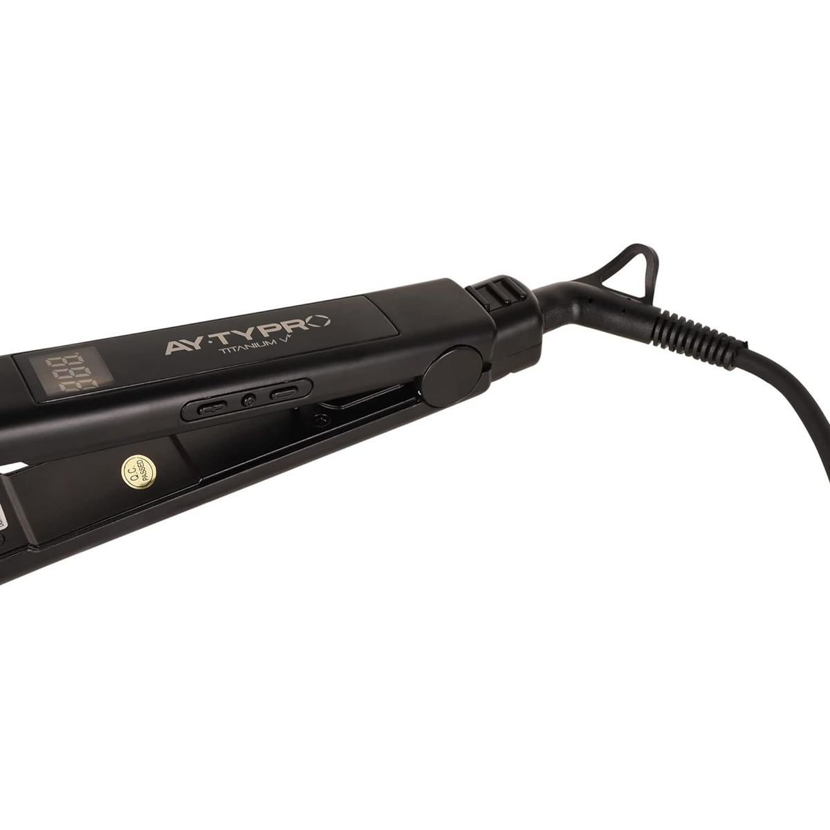 AYTY PRO Hair Straightener Titanium V+ With Black Titanium Plates (Black) - 4
