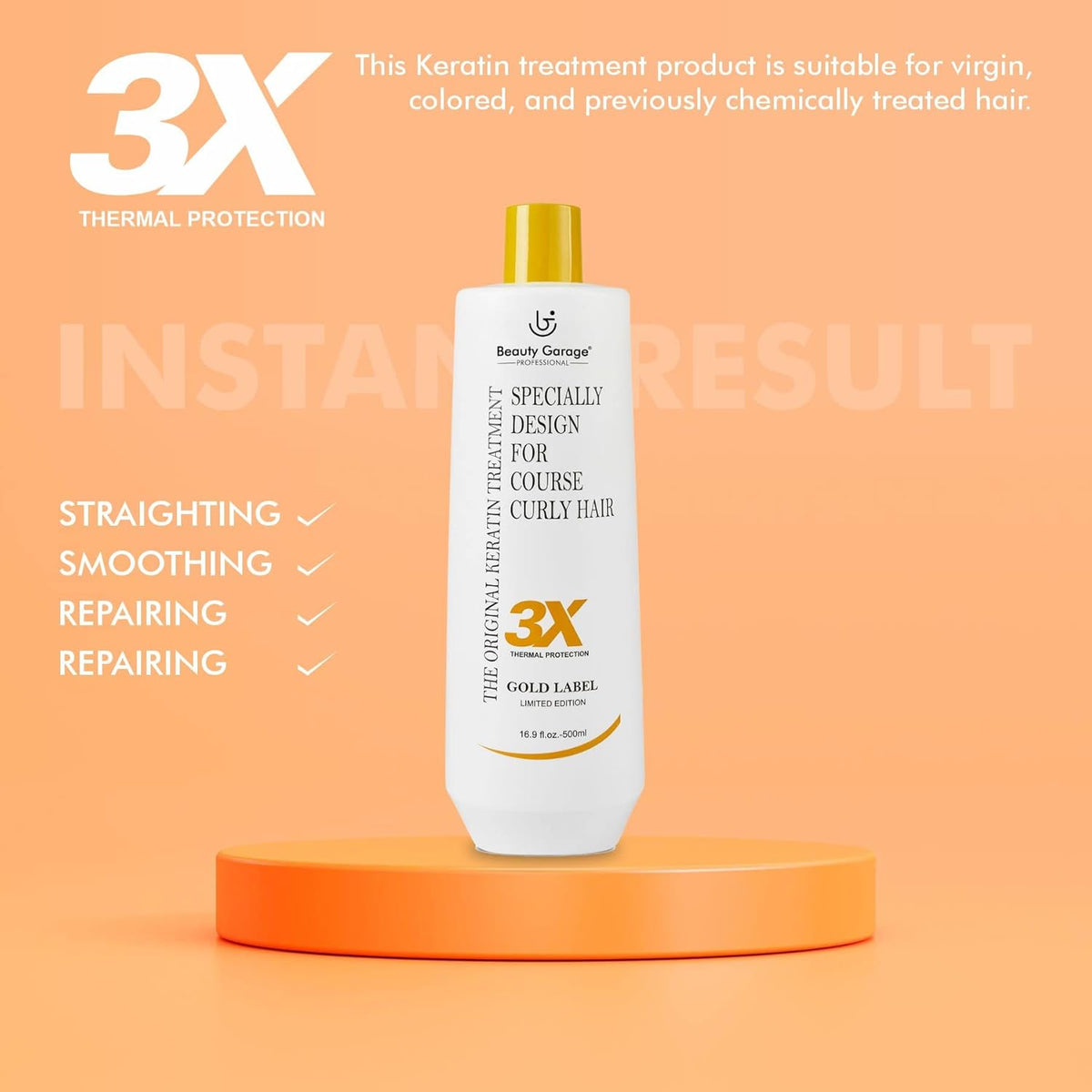Beauty Garage 3X Gold Label Limited Edition Keratin Treatment – 500ml (For Professional Use) - 2
