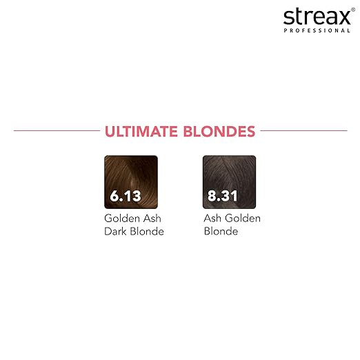 Streax Professional Argan Secrets Permanent Hair Colourant Cream - Ash Golden Blonde 8.31 (Enriched with Argan Oil) For All hair types, 60 gm - 6