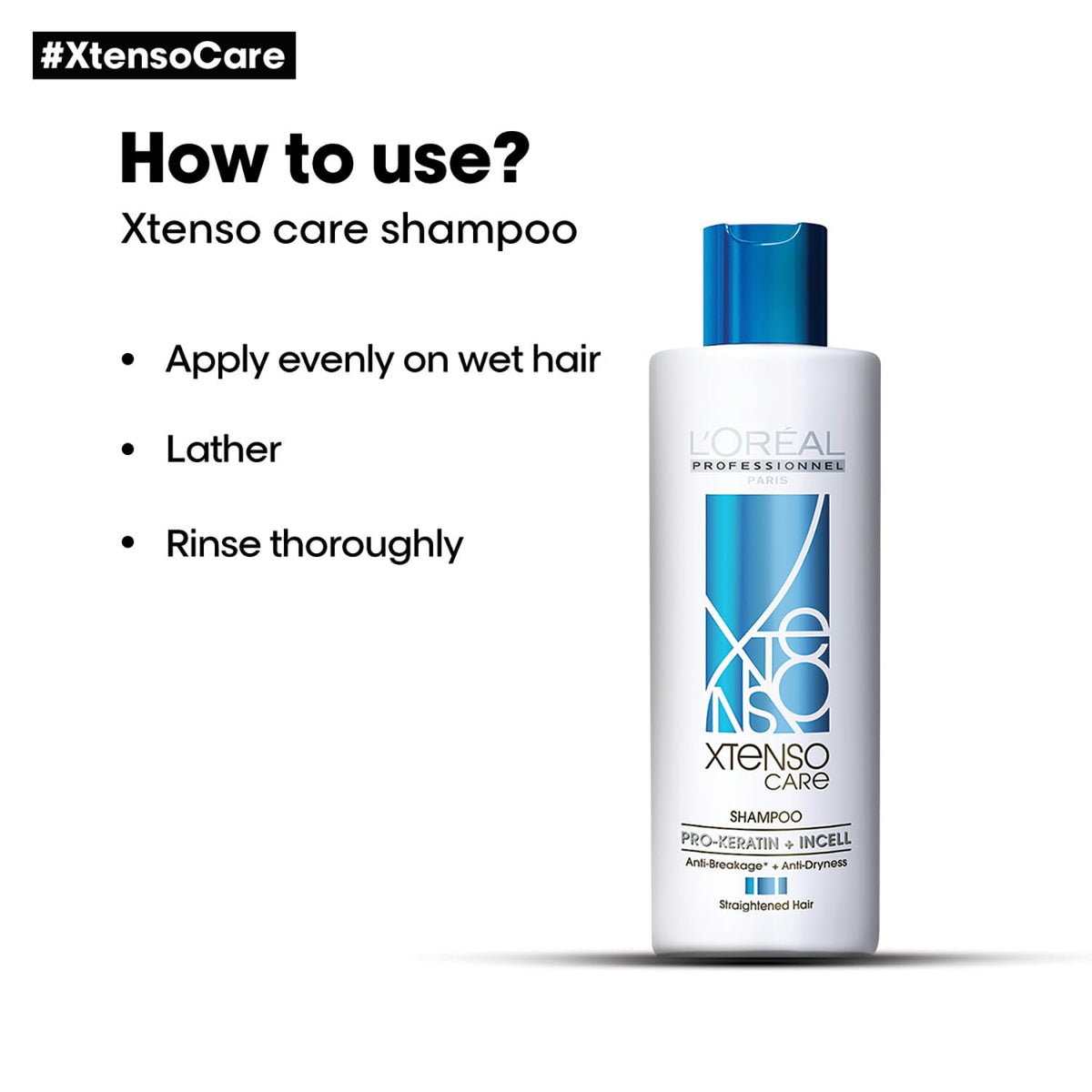 L’OREAL PROFESSIONNEL PARIS Xtenso Care Shampoo, 250 ML | For Straightened Hair - 3