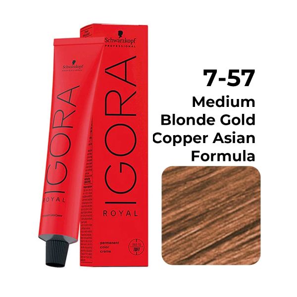 Schwarzkopf Professional Igora Royal Permanent Color Creme (7-57 Medium Blonde Gold Copper Asian Formula) - 1