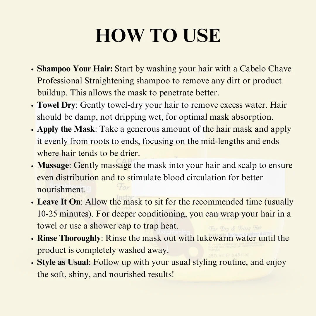 Cabelo Chave Straightening Mask – Smooth & Sleek Hair Solution - 5