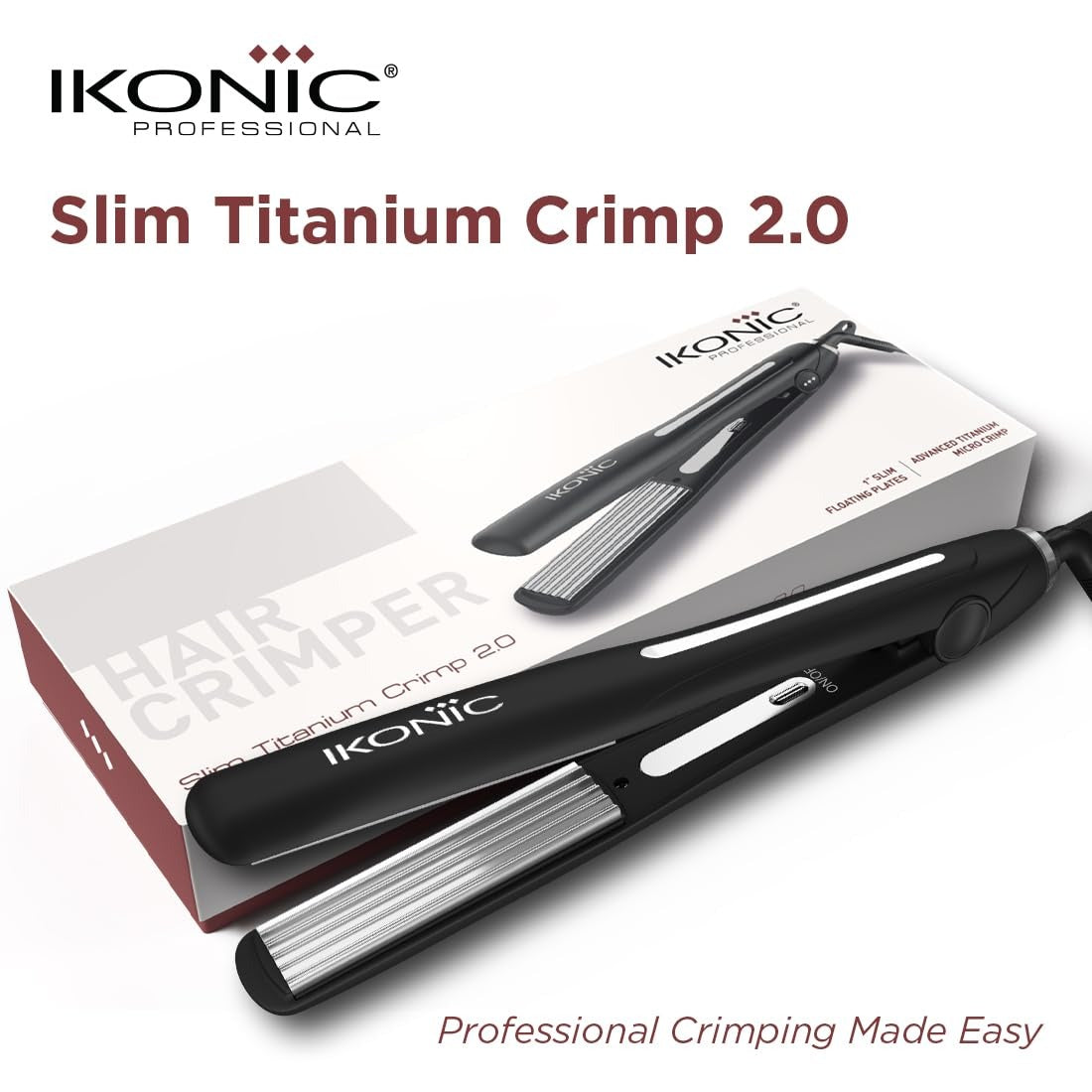 Ikonic Professional Slim Titanium Crimp 2.0 Hair Crimper