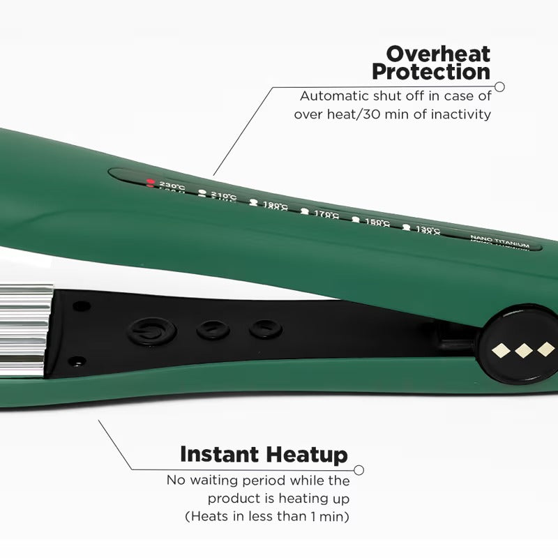 Ikonic Professional Pro Titanium Crimp Emerald Hair Crimper