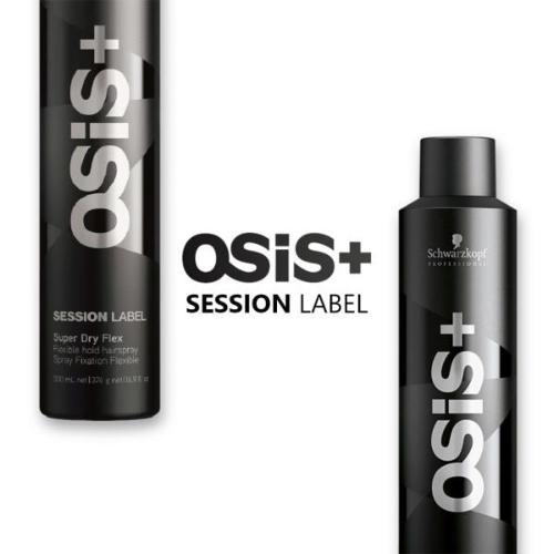 Schwarzkopf Professional Osis + Session Label Strong Hold Hair Super Dry Fix Spray (300ml) - 3