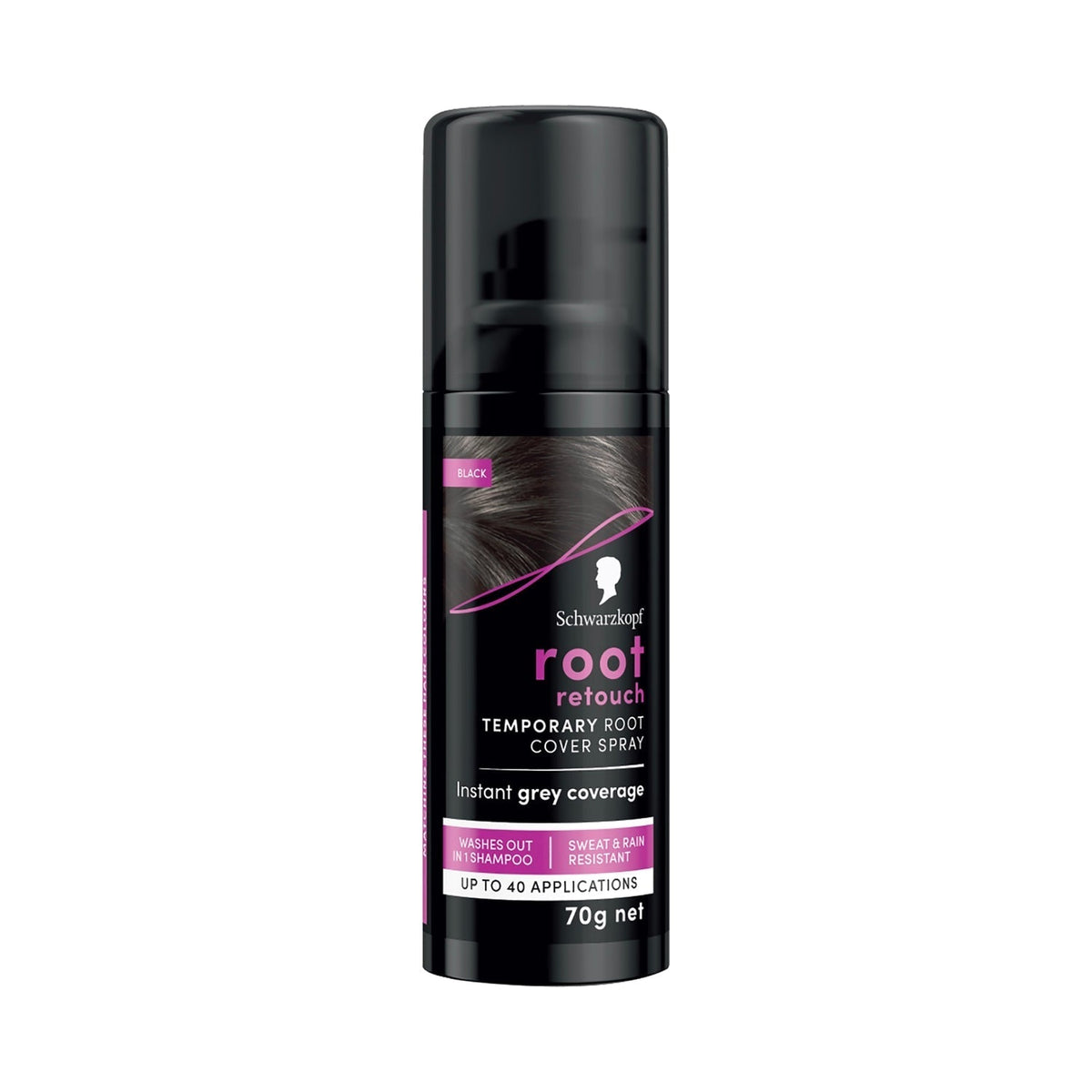 Schwarzkopf Root Retouch Instant Temporary Hair Spray - Black (120ml) - 1