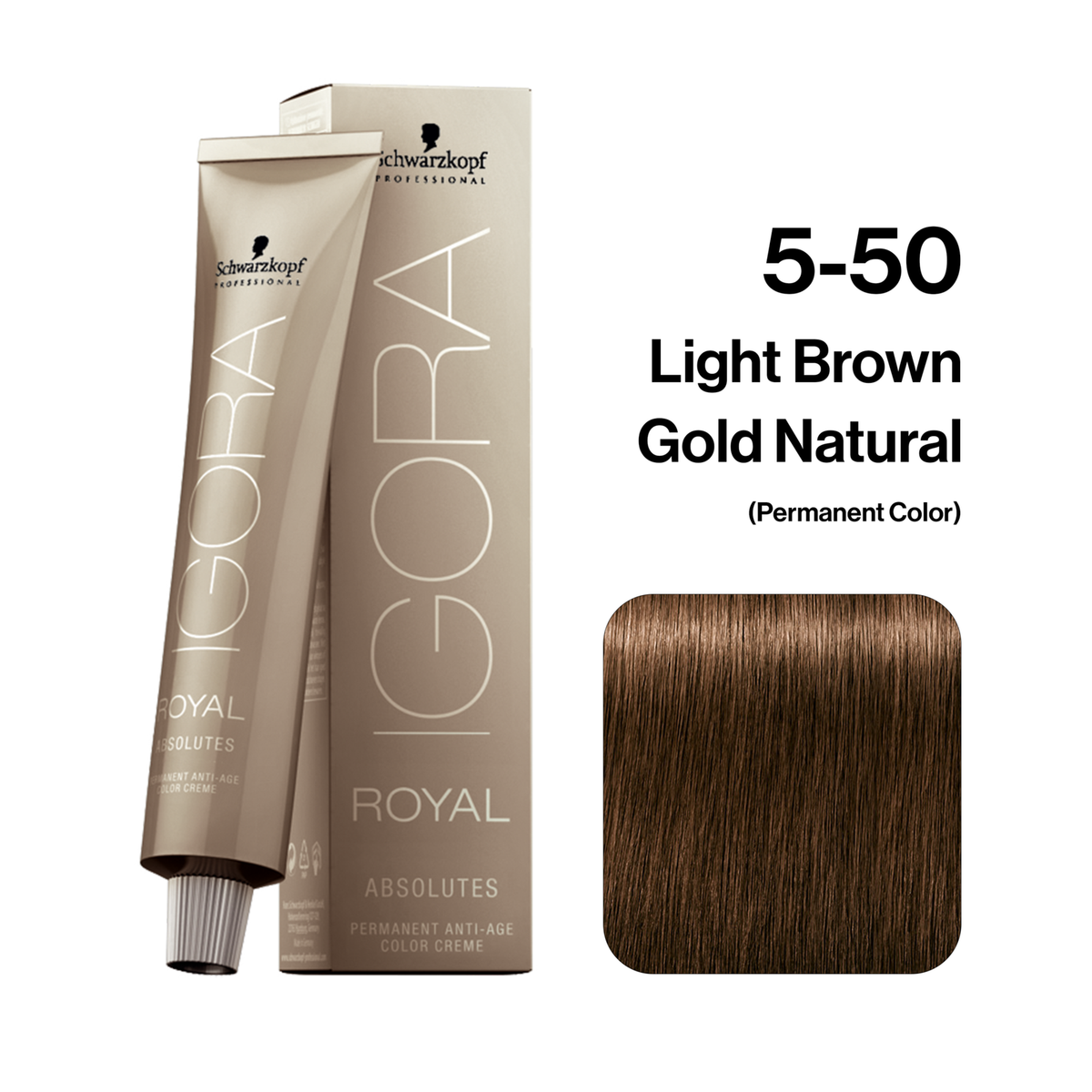 Schwarzkopf Igora Royal Absolute Hair Color, 5-50 Light Brown Gold Natural 60ml - 1