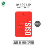 Schwarzkopf Professional OSiS+ Mess Up Hair Styling Matte Paste |Easy to Mould |Easy to apply and Wash | Vegan | Medium Hold | Dry and Non-Greasy | Matte finish| Pomade | 100 ml - 2