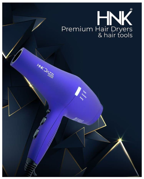 HNK Dazzl Hair Dryer 2200w Voilet 2 Nozzel Noise Reduction Silky shine hair 4 heat setting Option - 2