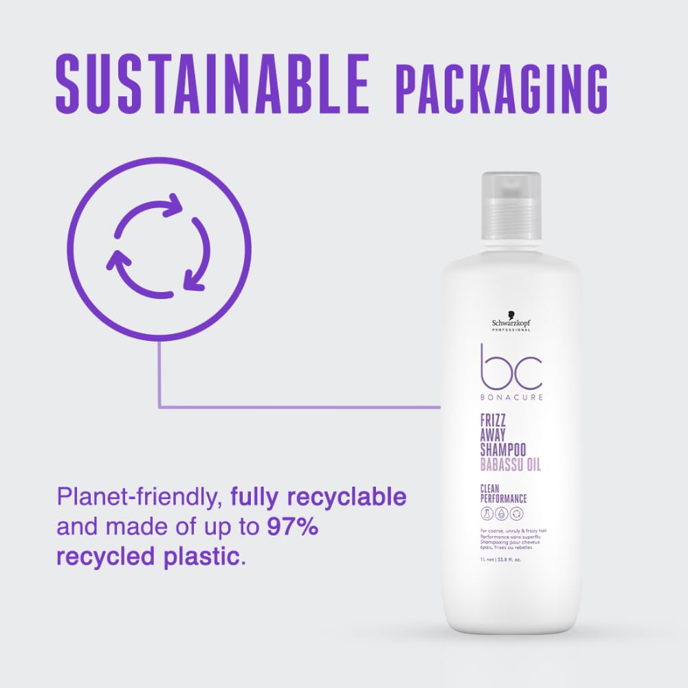 Schwarzkopf Professional Bonacure Frizz Away Shampoo with Babassu Oil 1L - 7