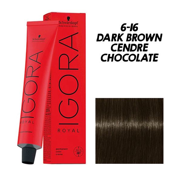 Schwarzkopf Professional Igora Royal Permanent Color Creme (6-16 Dark Brown Cendre Chocolate) - 1