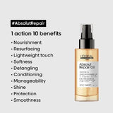 L'OREAL PROFESSIONNEL PARIS Absolut Repair Hair Oil For Dry & Damaged Hair, 90ml 10-In-1 Multi-Benefit Leave-In Hair Oil With Wheat Germ Oil - 3