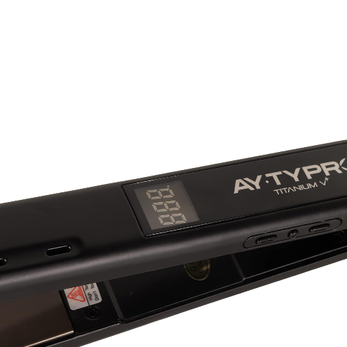 AYTY PRO Hair Straightener Titanium V+ With Black Titanium Plates (Black) - 3