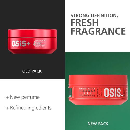 Schwarzkopf Professional OSiS+ Flexwax Strong Hair styling Cream Wax I Provides grip and natural shine I Easy to Apply and Wash | Medium Hold | Matte Finish with Volume | Suitable of all Hair types | For men and Women | 85 ml - 4