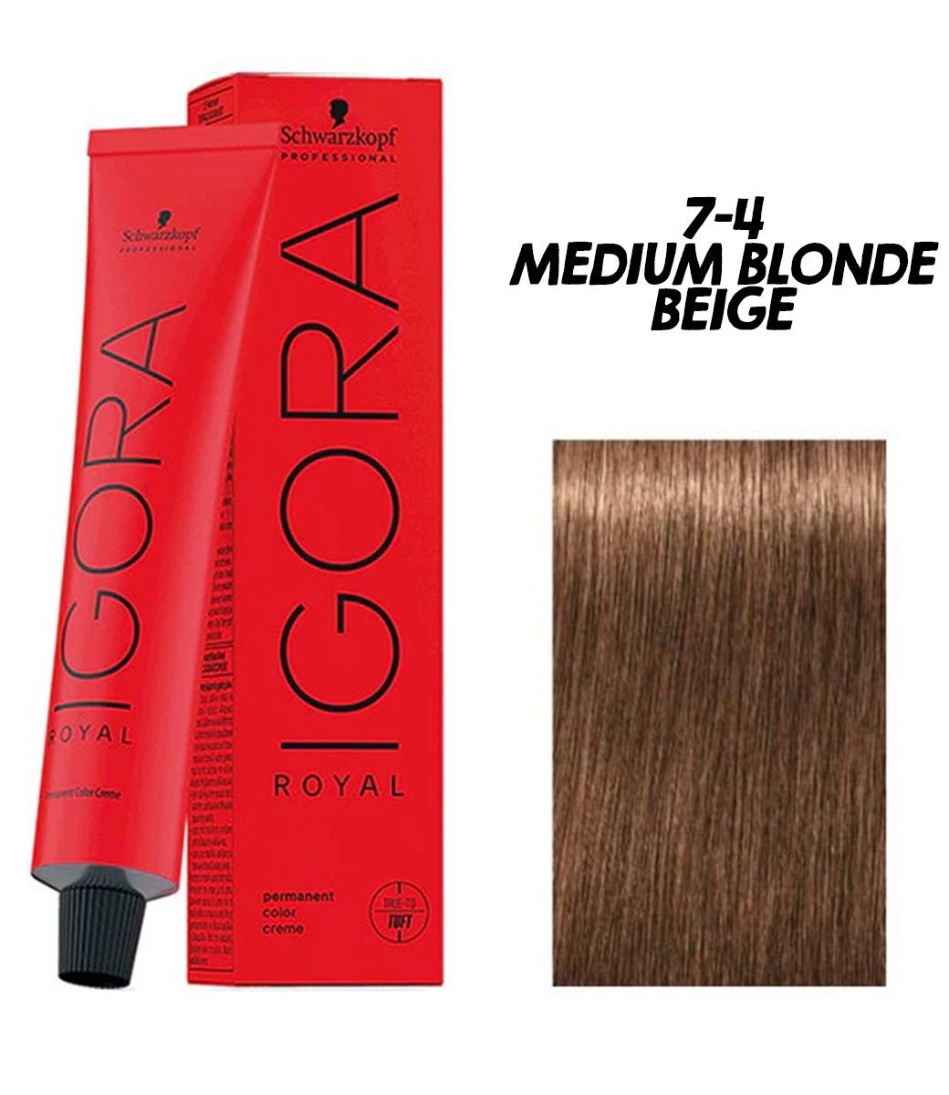 Schwarzkopf Professional Igora Royal Permanent Color Creme (7-4 Medium Blonde Beige) - 1