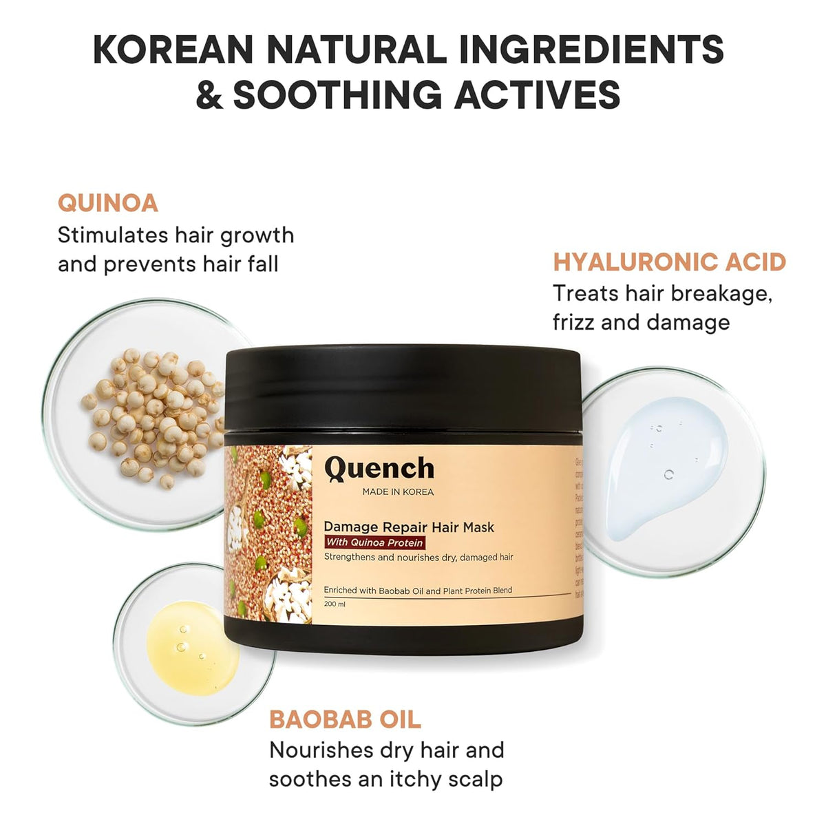Quench Damage Repair Hair Mask - 200ml - 3
