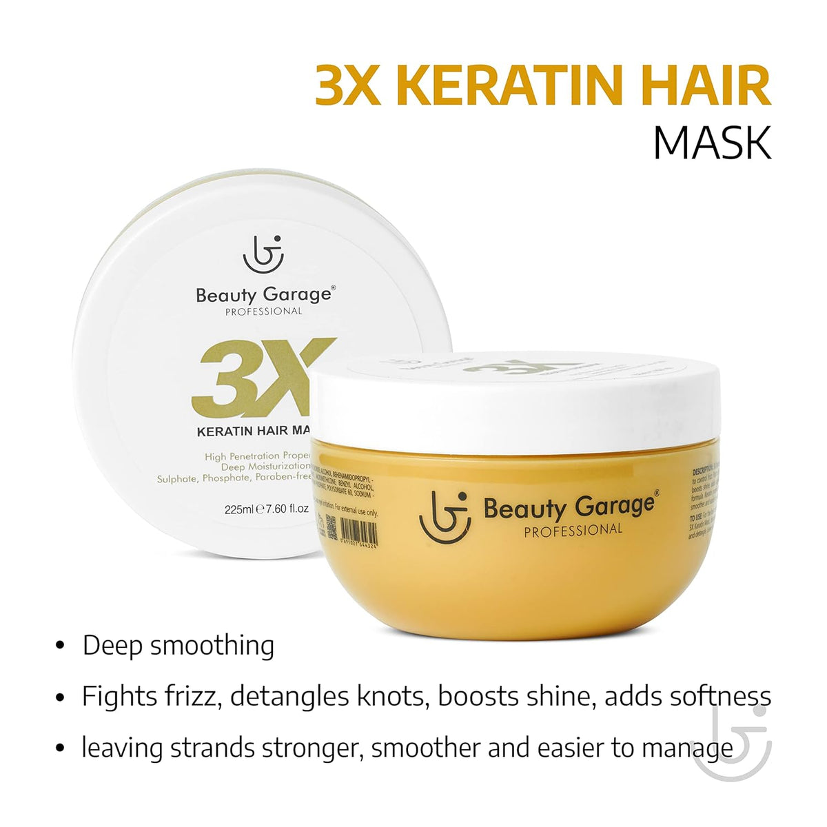 Beauty Garage 3x Keratin Hair Mask – 225ml - 4