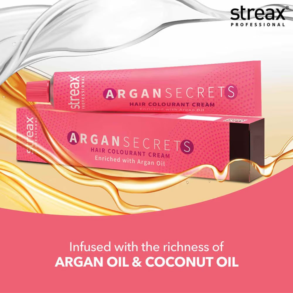 Streax Professional Argan Secrets Hair Colourant Cream - Dark Brown 3 (60gm) - 2