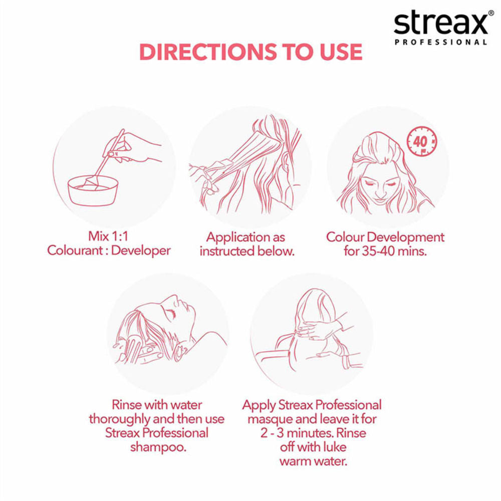 Streax Professional Argan Secrets Hair Colourant Cream - Dark Copper Blonde 6.4 (60gm) - 3