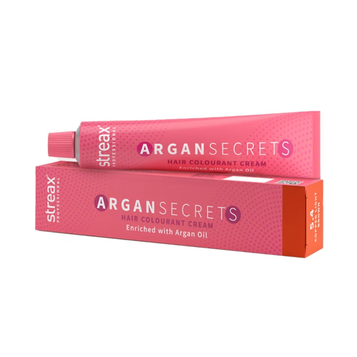 Streax Professional Argan Secret Hair Colourant Cream - Copper Light Brown 5.4 - 60gm - 1