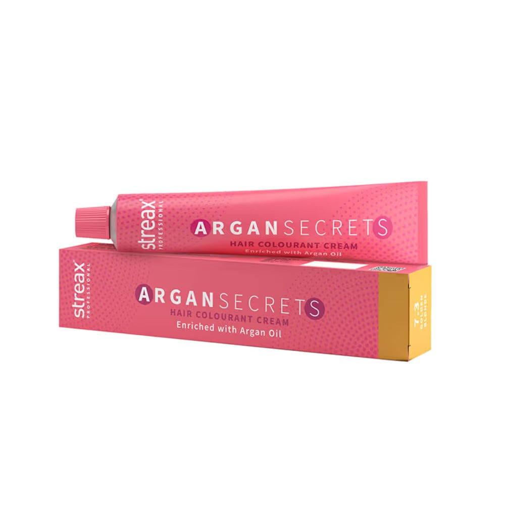 Streax Professional Argan Secrets Hair Colourant Cream - Golden Blonde 7.3 (60gm) - 1