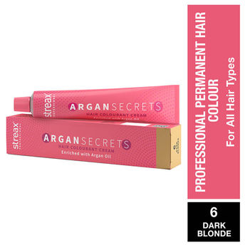 Streax Professional Argan Secret Hair Colourant Cream- Dark Blonde 6 - 60 gms - 2