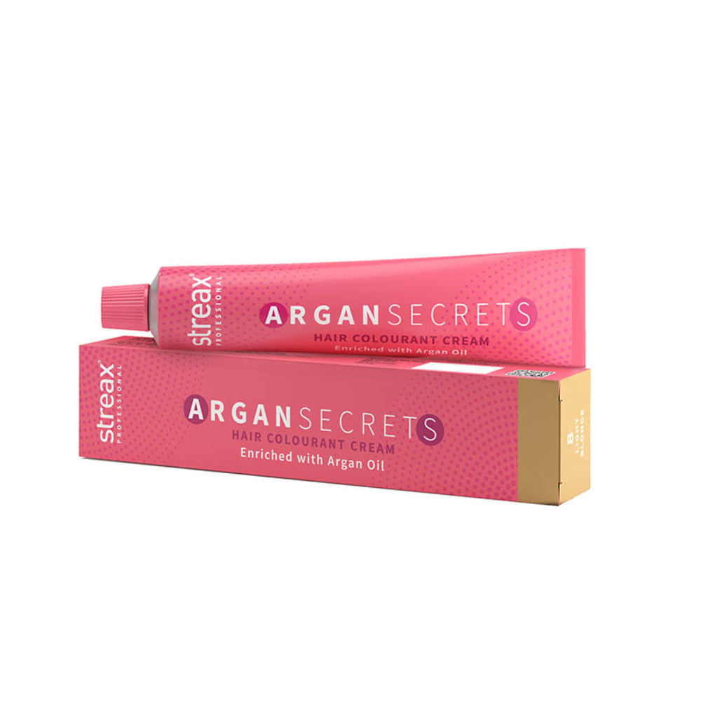 Streax Professional Argan Secret Hair Colourant Cream - Light Blonde 8 - 60 gms - 1
