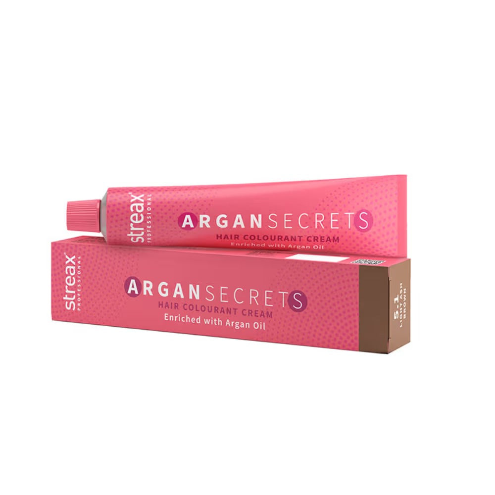 Streax Professional Argan Secrets Hair Colourant Cream - Light Ash Brown 5.1 - 1