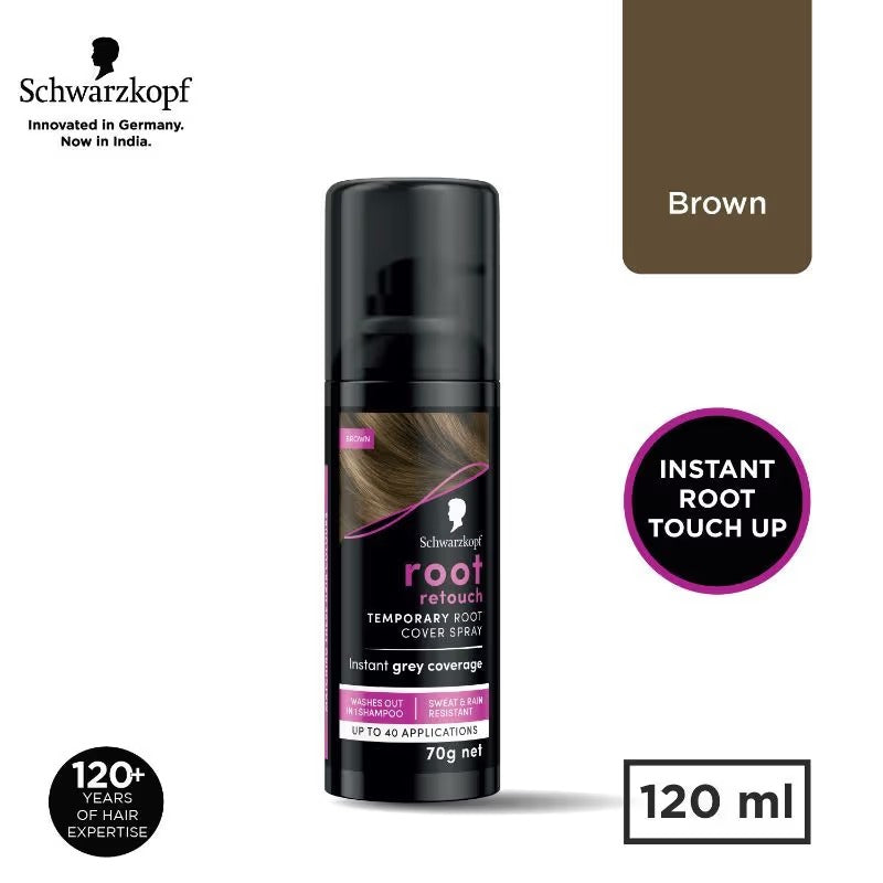Schwarzkopf Root Retouch - Temporary Root Cover Hair Color Spray - Brown 120ml - 2