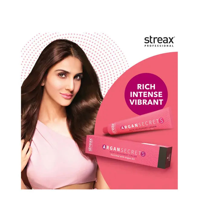 Streax Professional Argan Secret Hair Colourant Cream - Copper Light Brown 5.4 - 60gm - 3