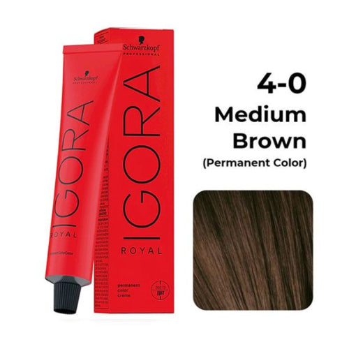 Schwarzkopf Igora Royal Permanent Hair Color 4-0 Medium Brown Natural 60ml - 1