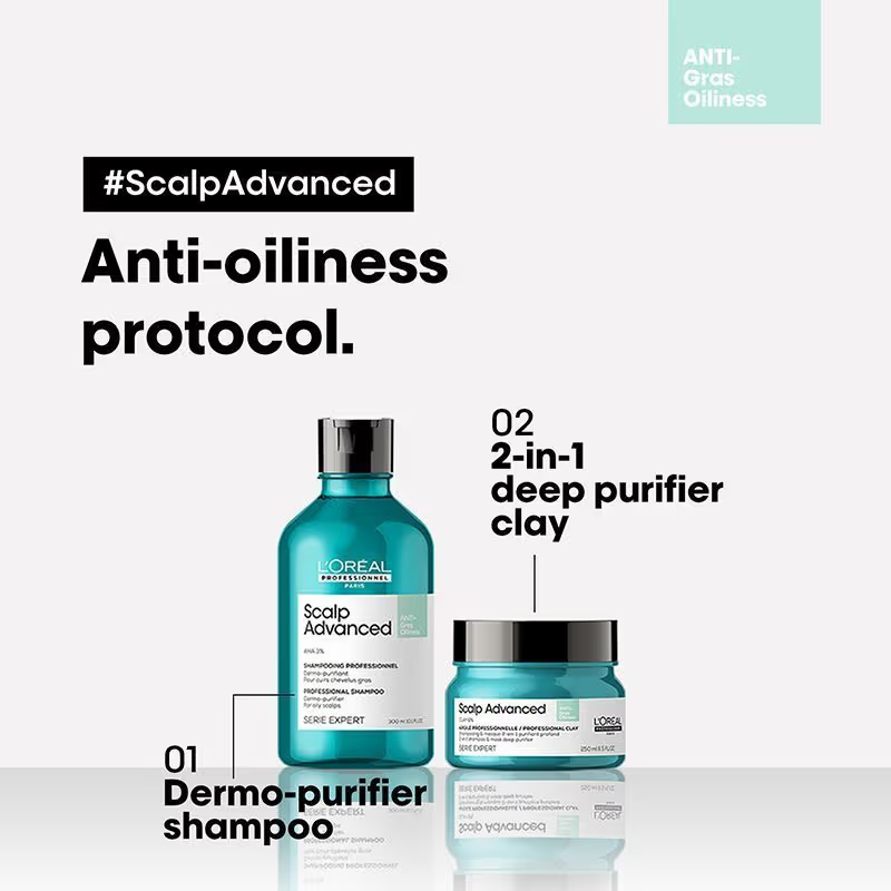 L'Oreal Professionnel Scalp Advanced Anti Oiliness in Deep Purifier Clay For Oily Scalp (250ml) - 8