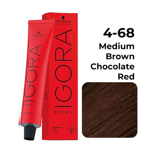Schwarzkopf Professional Igora Royal Permanent Color Creme (4-68 Medium Brown Chocolate Red) - 1