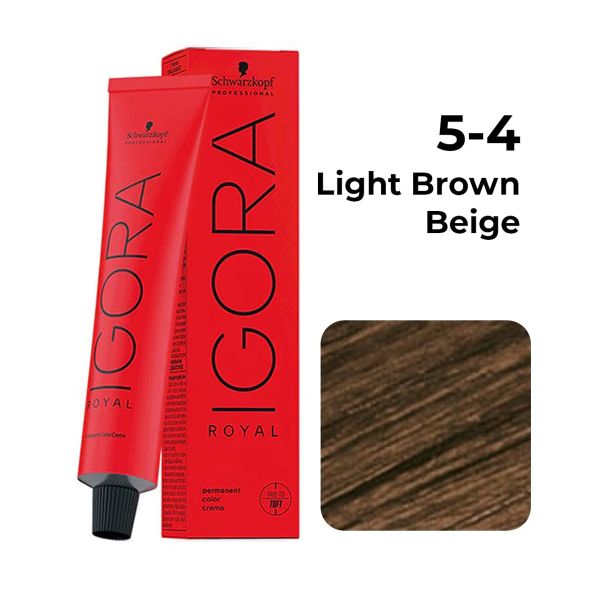 Schwarzkopf Professional Igora Royal Permanent Color Creme (5-4 Light Brown Beige) - 1