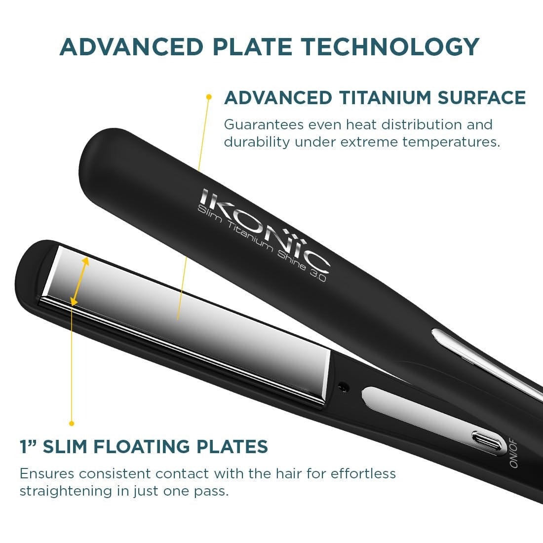 Ikonic Professional Slim Titanium Shine 3.0 Hair Straightener