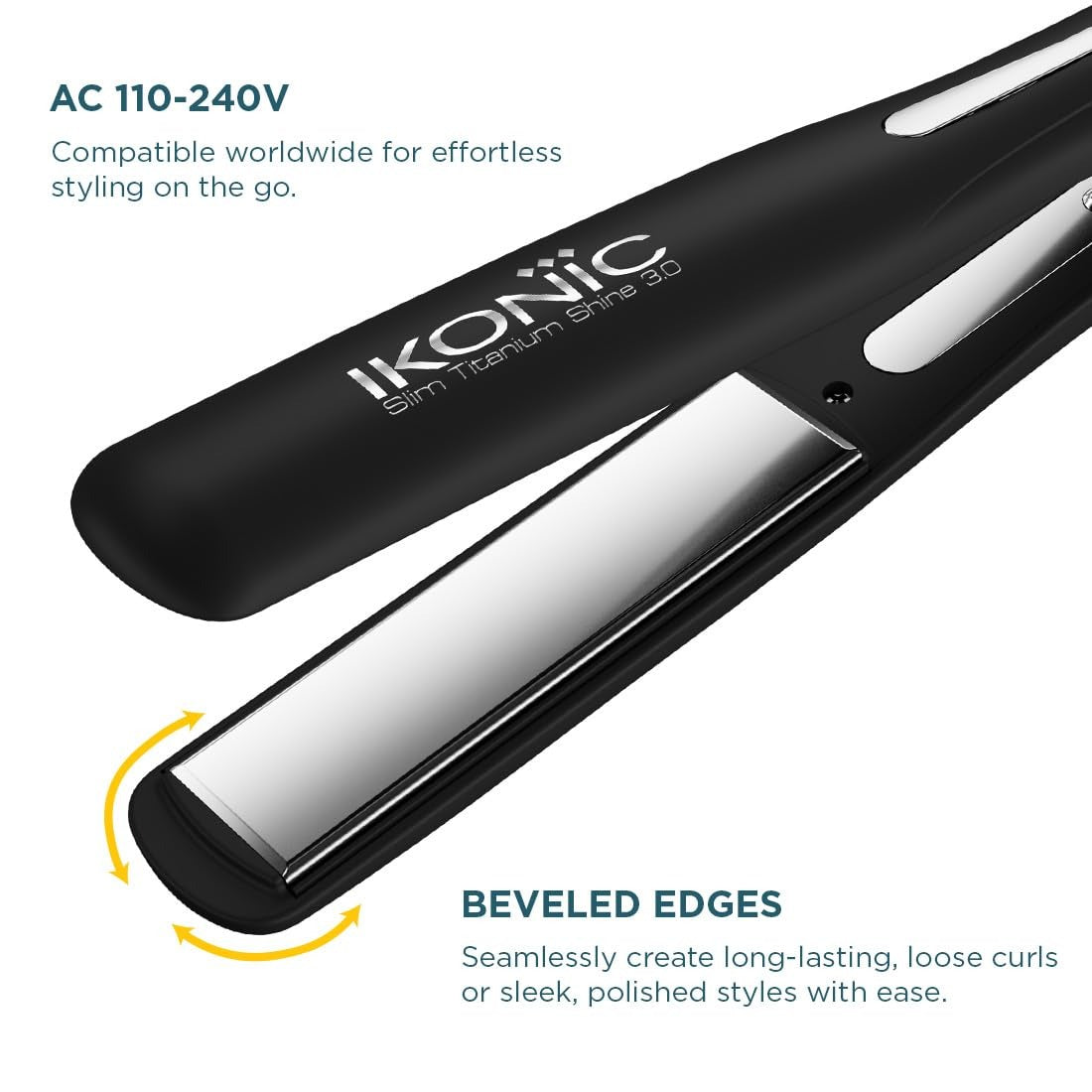 Ikonic Professional Slim Titanium Shine 3.0 Hair Straightener