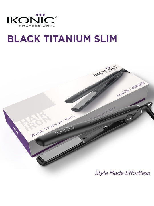 Ikonic Professional Black Titanium Slim Hair Straightener