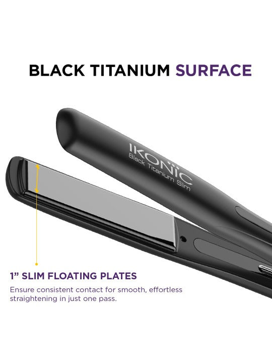 Ikonic Professional Black Titanium Slim Hair Straightener