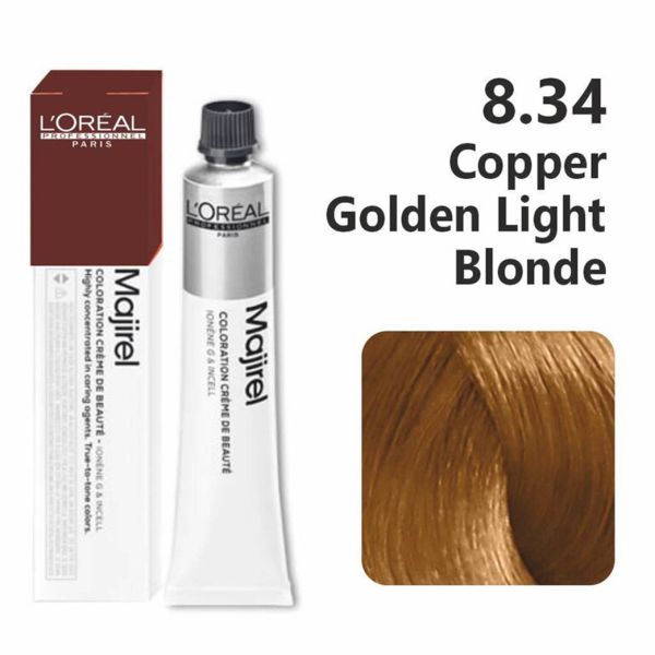 L'oreal Professionnel Paris Majirel - 8.34 (Copper Golden Light Blonde) - 1